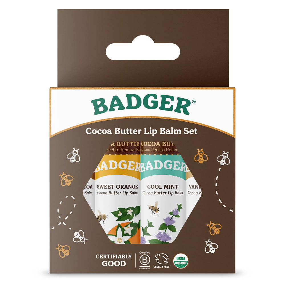 Badger bálsamo labial cacao: hidratación duradera para labios secos