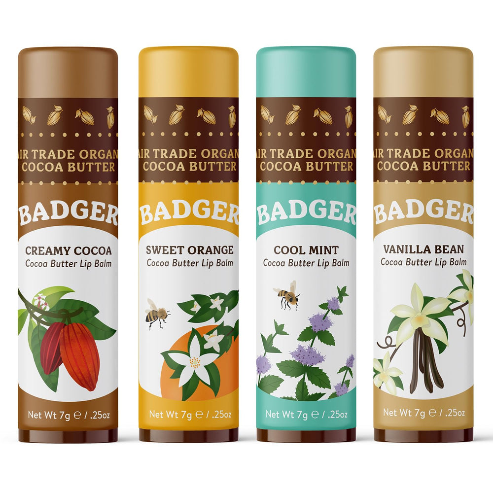 Badger cuidado labios orgánico cacao: cuidado suave para piel alrededor de labios