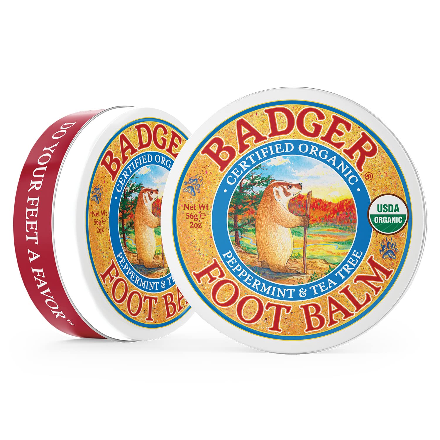 Badger bálsamo para pies con aceites orgánicos de oliva, aplicación nutritiva diaria.