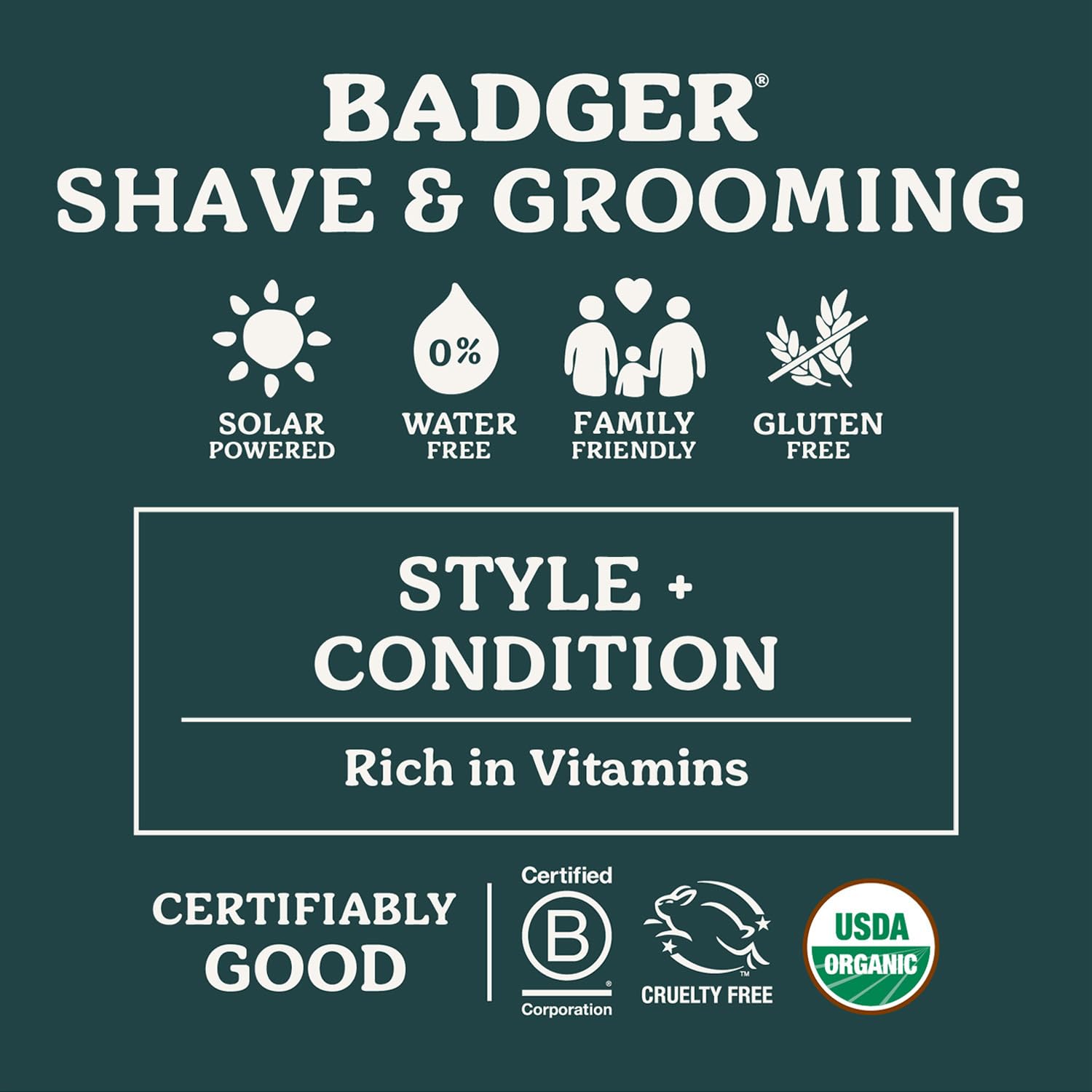 Badger Pomade: cire beeswax et candelilla, tenue moyenne sans gras.