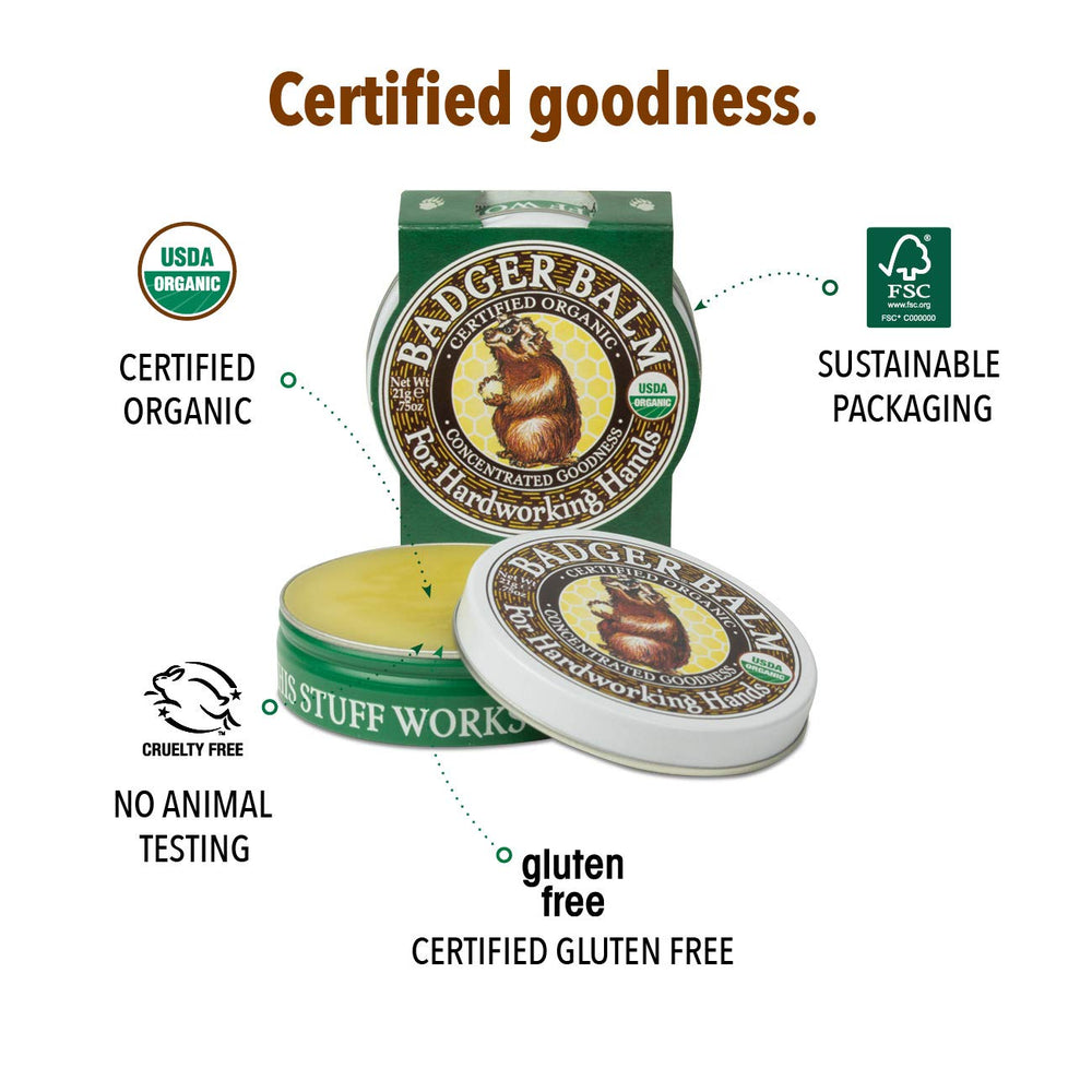 Badger Healing Balm aroma suave a menta y bosque.