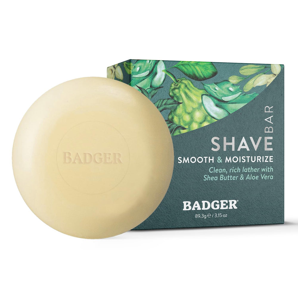 Badger Jabon Afeitar con espuma cremosa para un afeitado suave y cómodo.