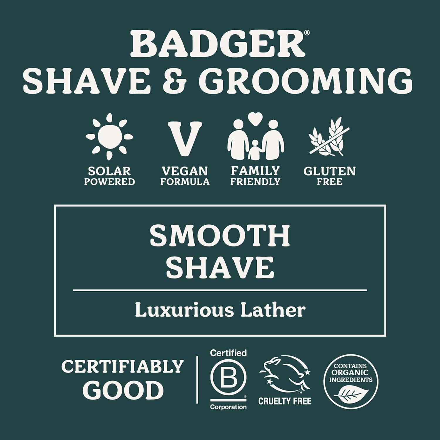 Badger Jabon Afeitar usos multipropósito ideales para viaje o ducha diaria.