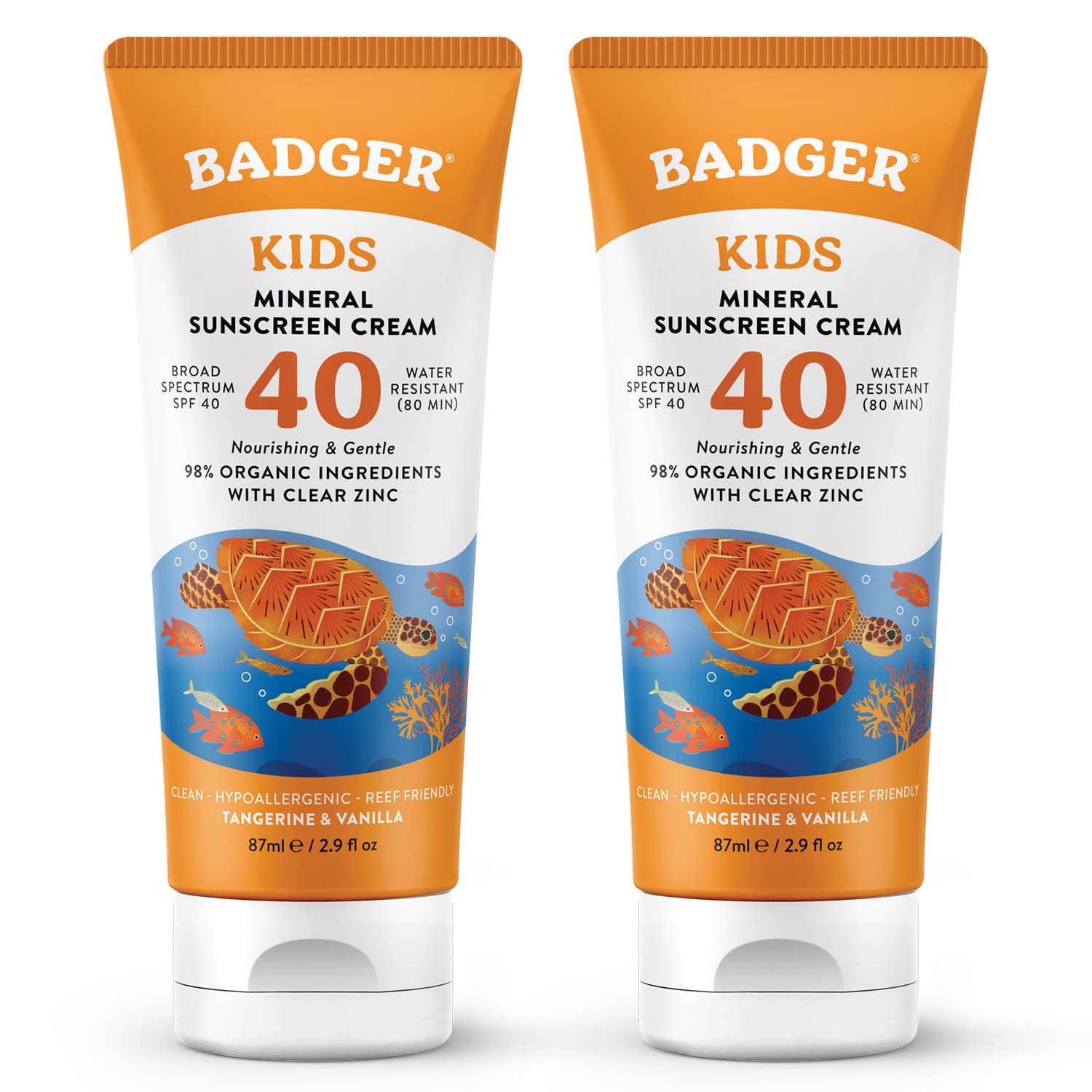Badger Kids Sunscreen SPF 40, pack de dos para salidas al exterior.