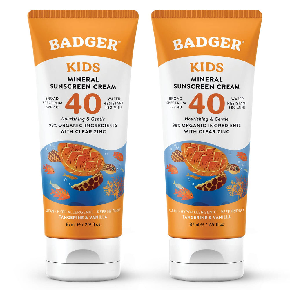 Badger Kids Sunscreen SPF 40, pack de dos para salidas al exterior.