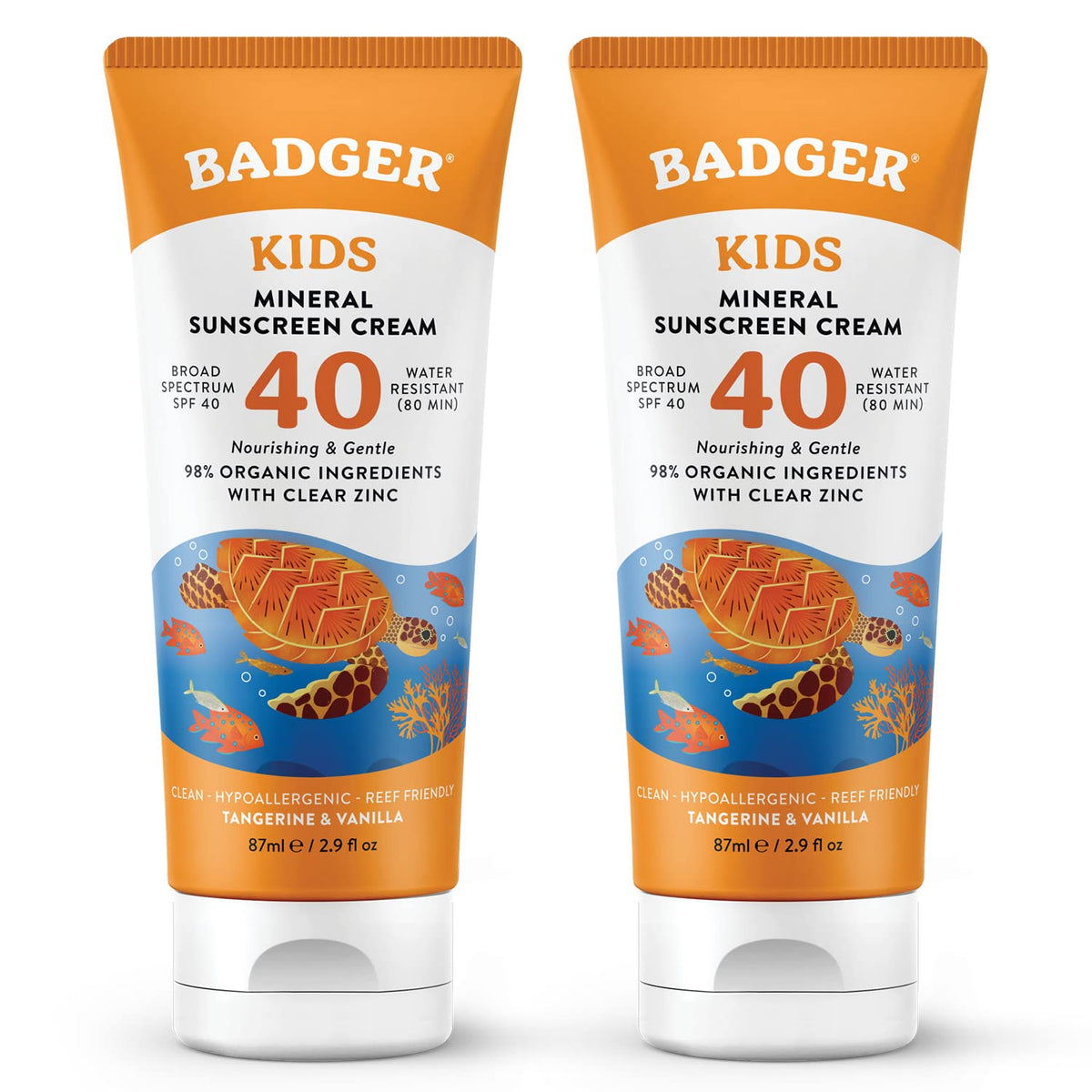 Badger Kids Sunscreen SPF 40, pack de dos para salidas al exterior.