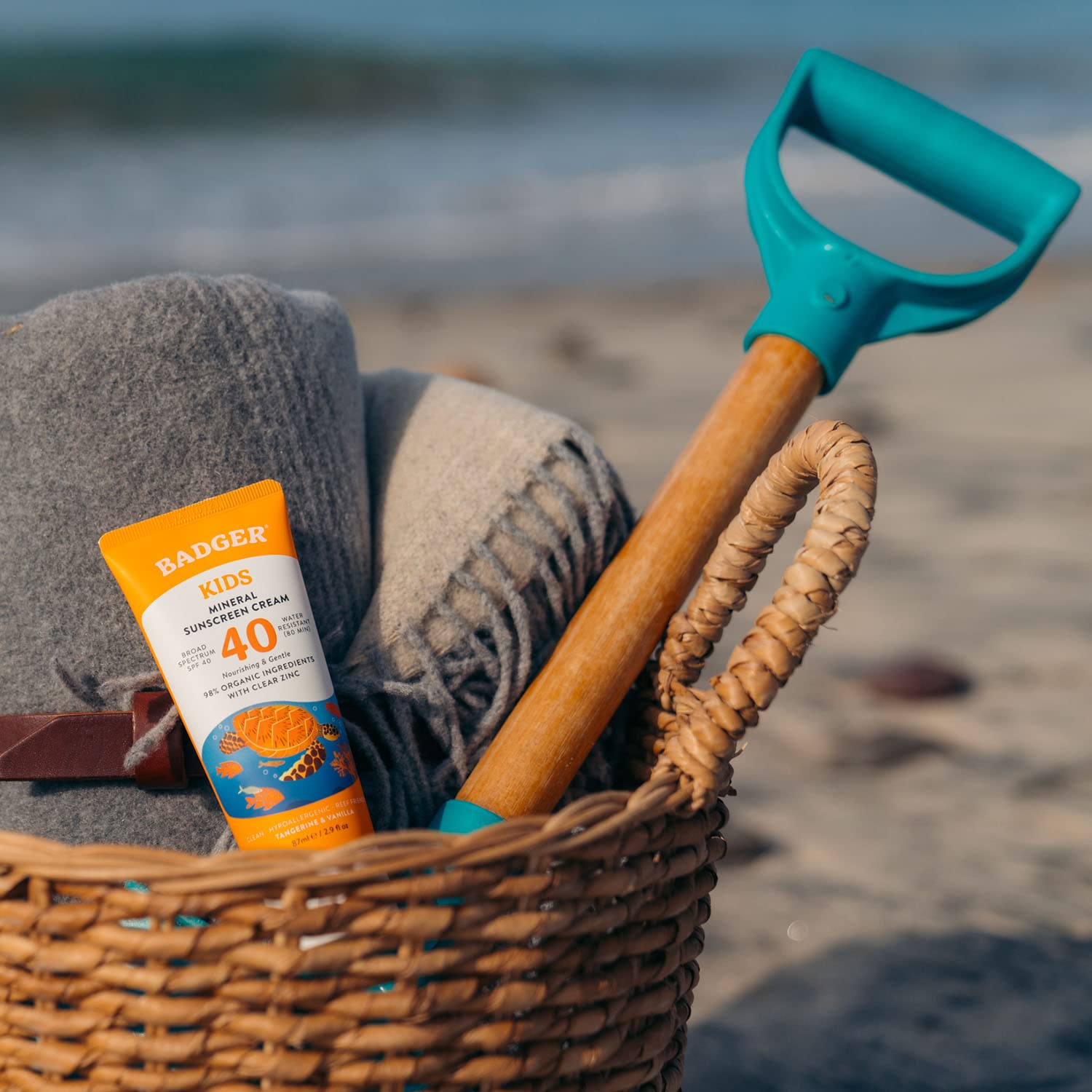 Badger Kids SPF 40 resistente al agua hasta 80 minutos para juegos.