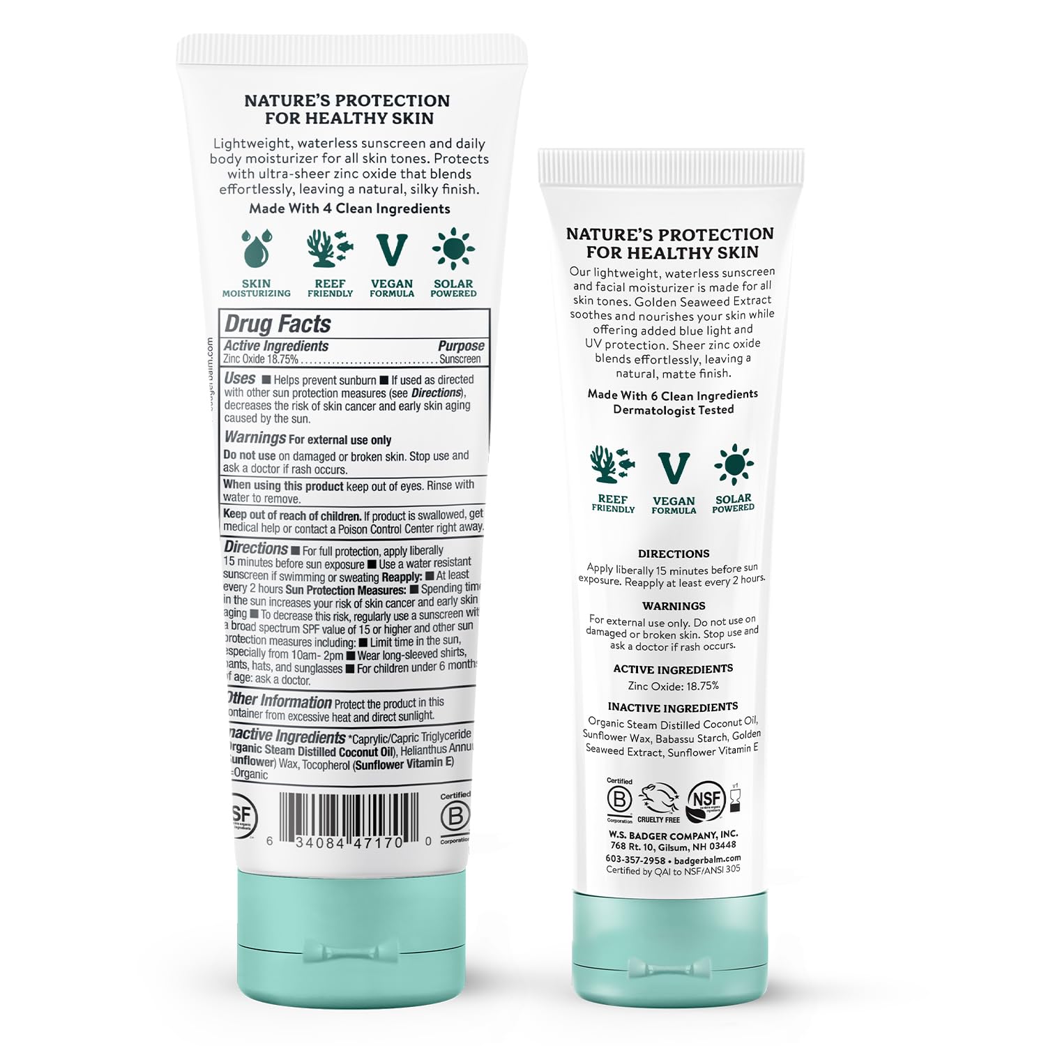 Badger Mineral Protector Diario Aplicación Diaria: protección ligera para rostro y cuerpo.