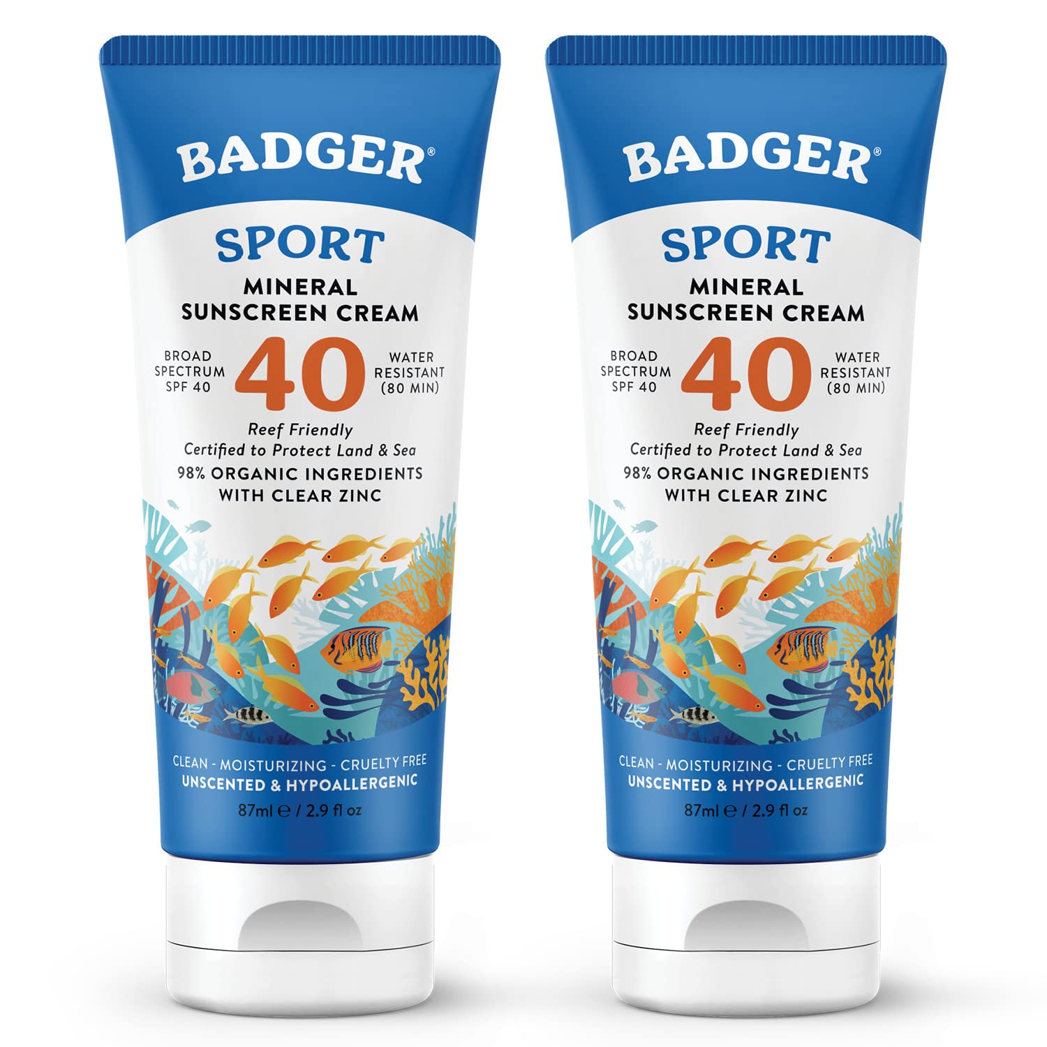 Badger protector solar mineral SPF40 en bote para rostro y cuerpo
