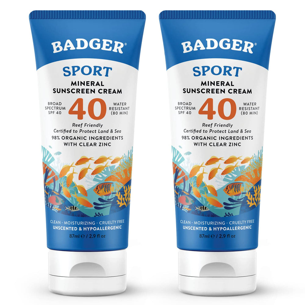 Badger protector solar mineral SPF40 en bote para rostro y cuerpo