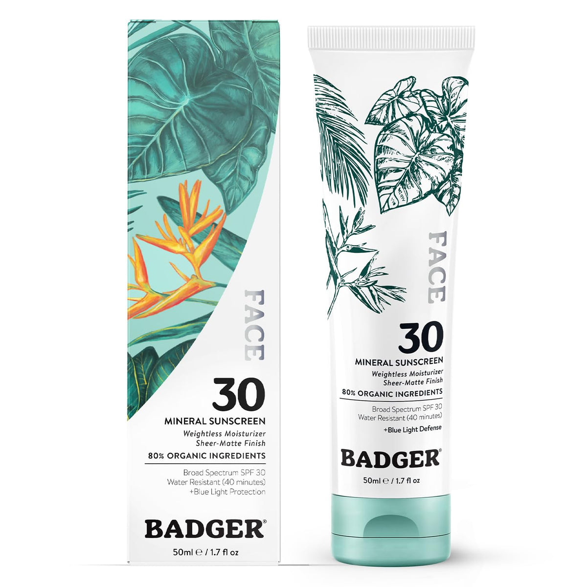 Badger zinc-oxide rostro SPF30 en bote, fácil de aplicar