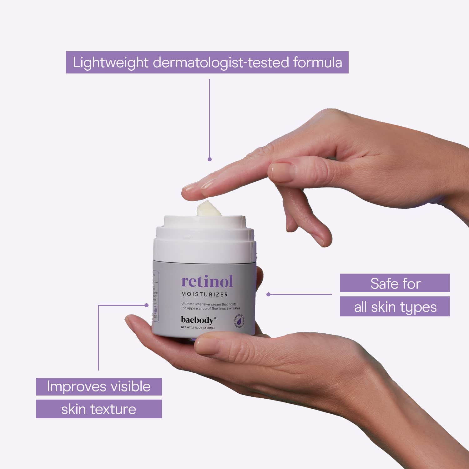 Baebody prueba dermatológica, apta para pieles sensibles