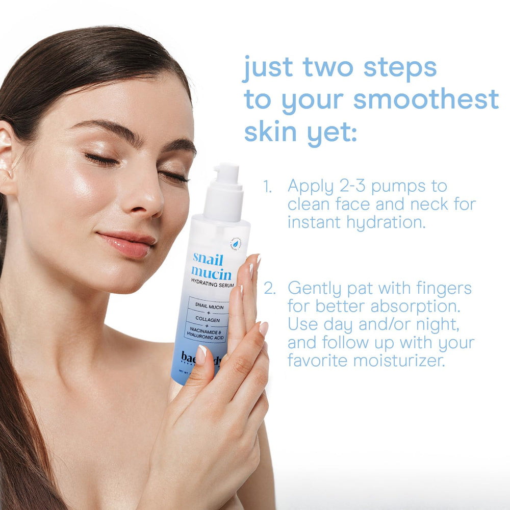 Baebody serum mucina de caracol, hidratación diaria para piel más suave.