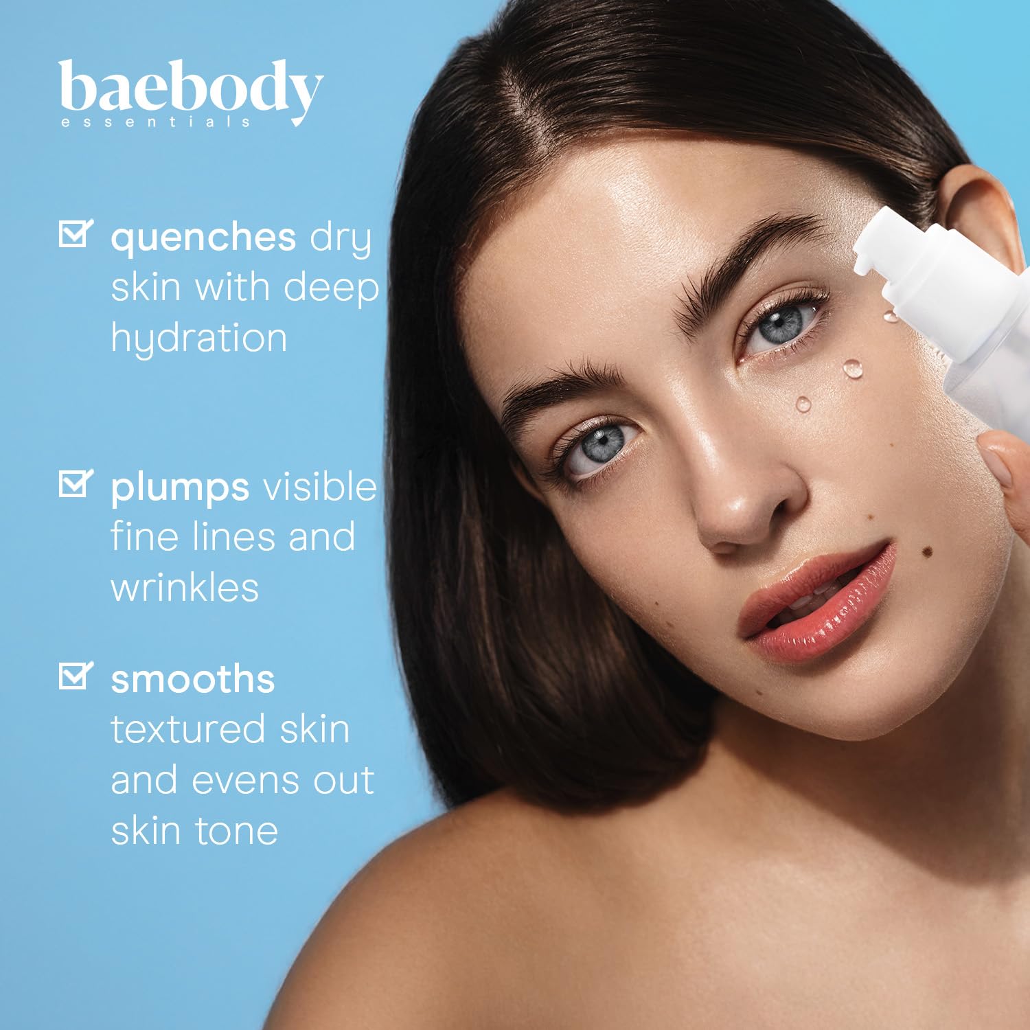 Baebody mucina de caracol, primer plano de textura cremosa para nutrición suave.