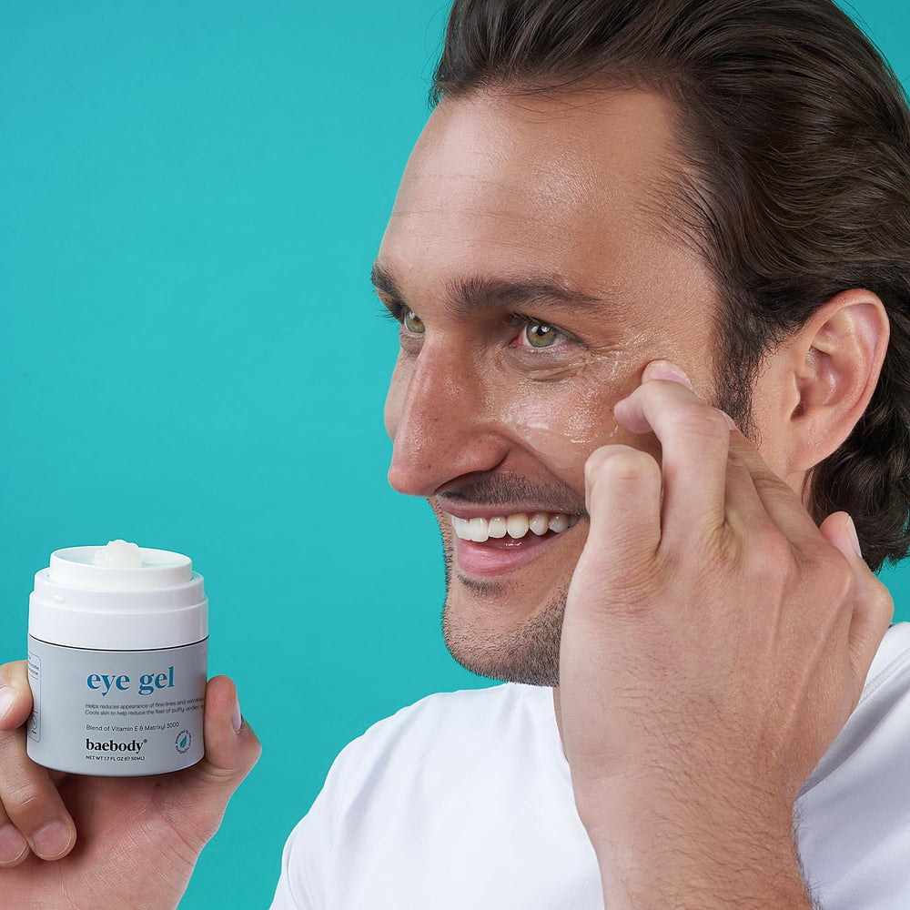 Baebody Under-Eye Gel made in USA with dermatologist-tested formula.