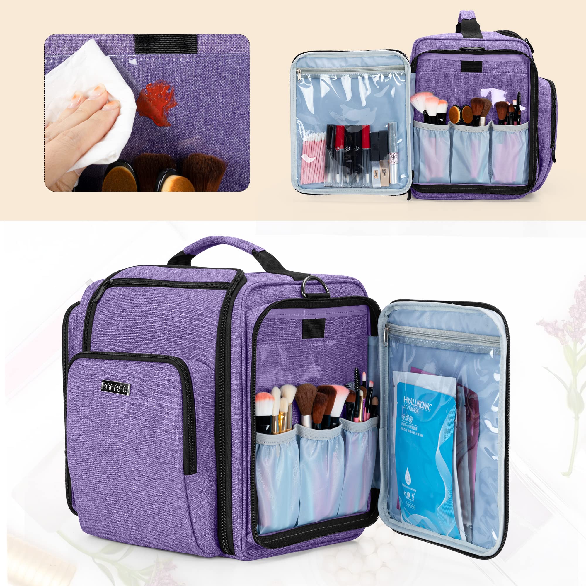 BAFASO bolsa maquillaje bolsillo frontal con cremallera para accesorios pequeños
