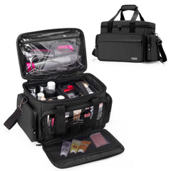 BAFASO bolsa de maquillaje grande con dos bolsos desmontables para organizar cosméticos