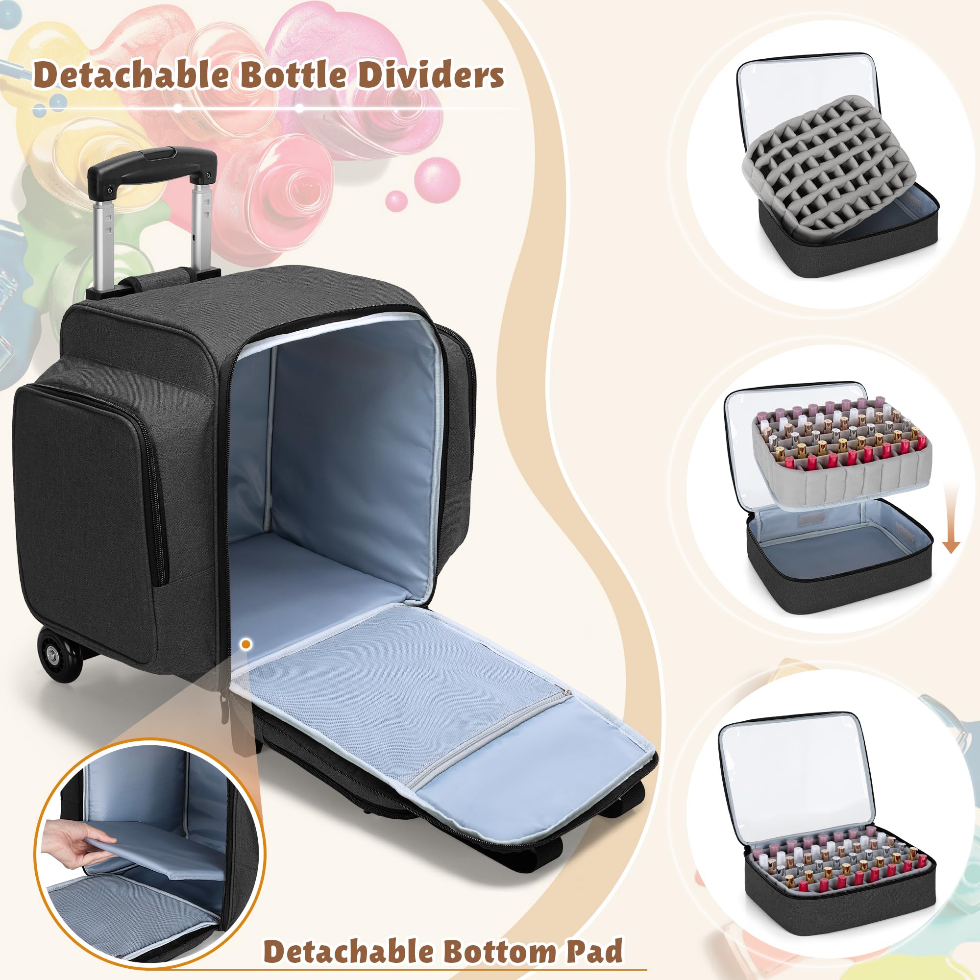 Dolly desmontable de BAFASO para facilitar transporte del organizador de esmaltes