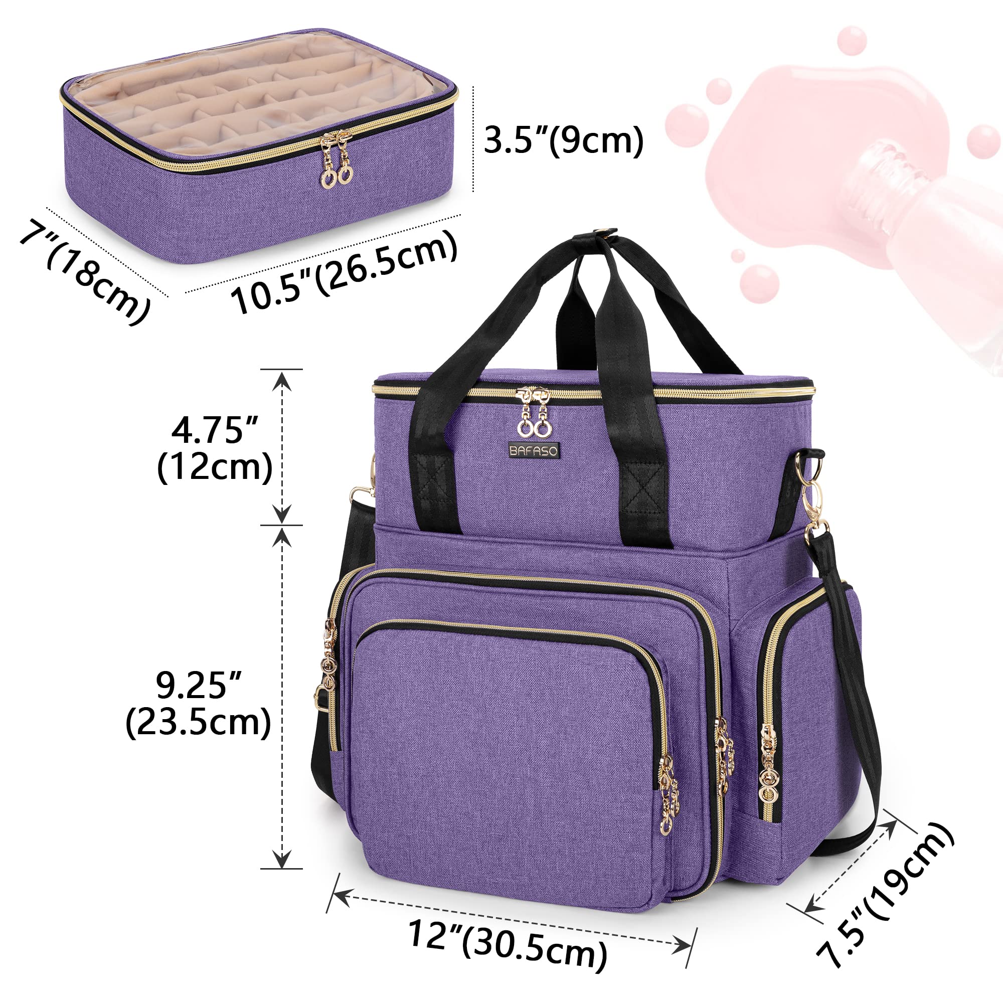 BAFASO dimensiones cerradas 12 x 7.5 x 14 pulgadas para maleta