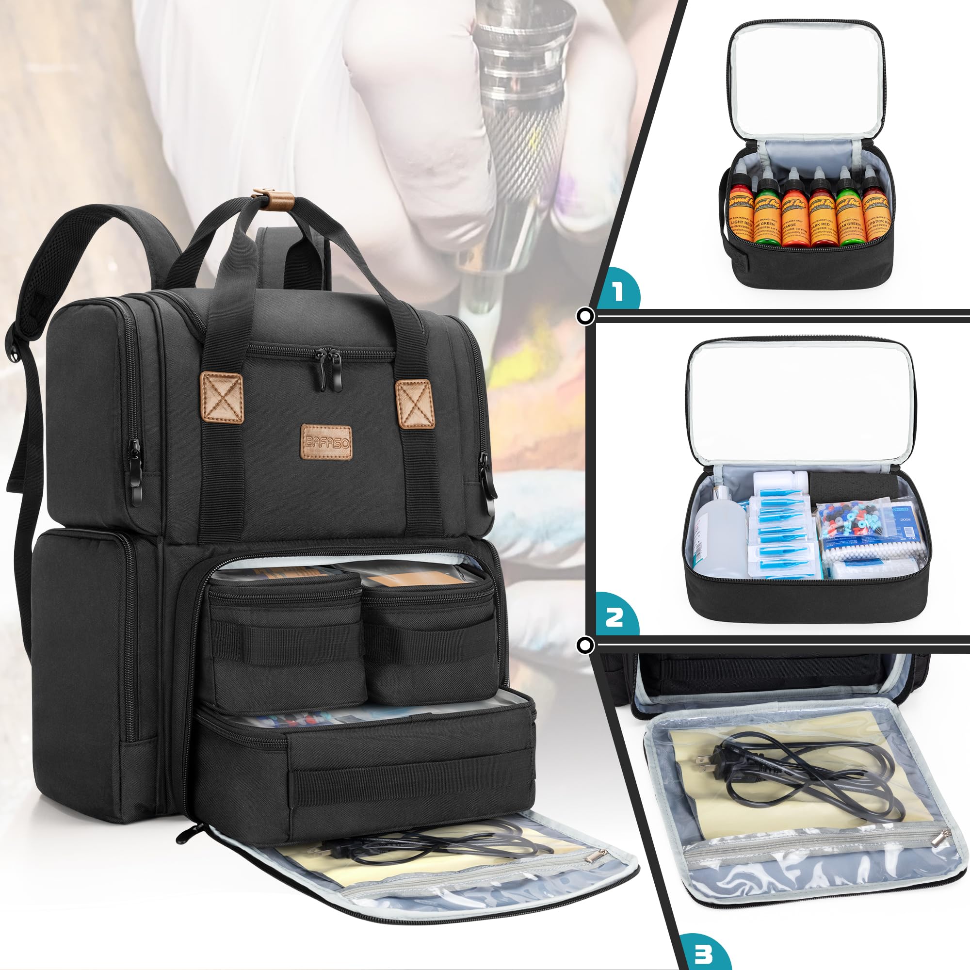 BAFASO mochila tatuaje divisor ajustable para adaptar el espacio