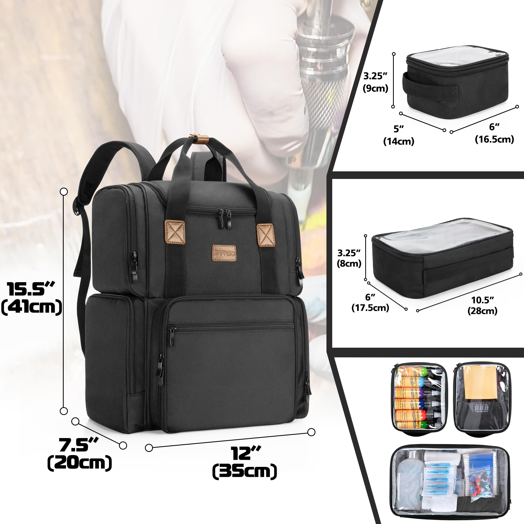 BAFASO mochila tatuaje espalda acolchada con bolsillo para iPad