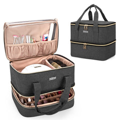 BAFASO organizador de esmaltes con 40 frascos y lámpara para manicura eficiente.