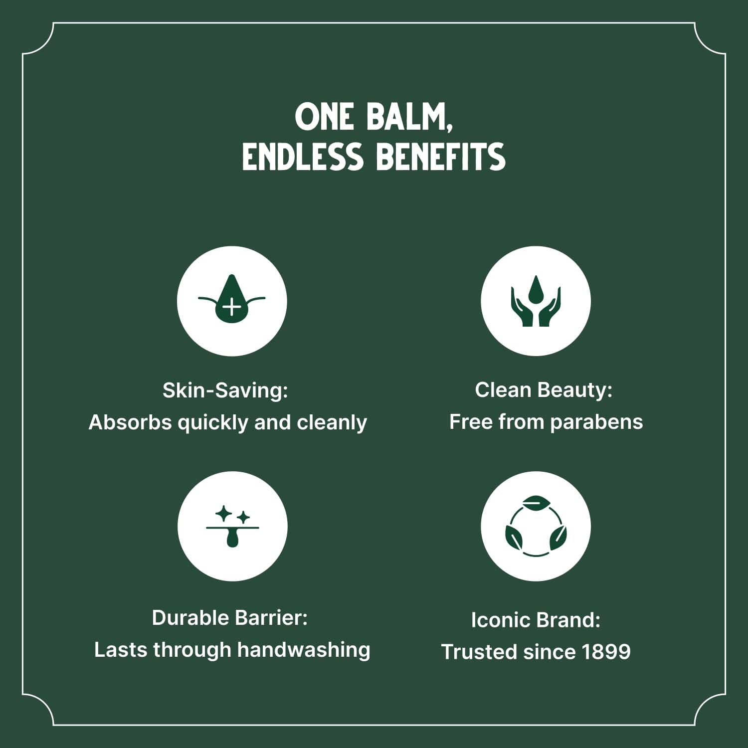 Bag Balm moisture lock after washing keeps hands soft all day.