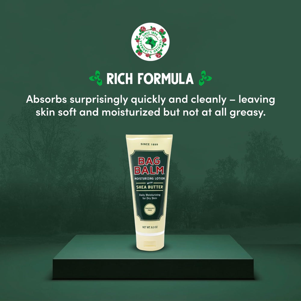 Bag Balm moisturizer with shea butter for deep nourishment.