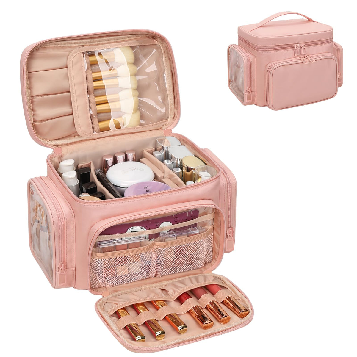 Bagmoly bolso de maquillaje grande, ideal para viaje y organización vertical.