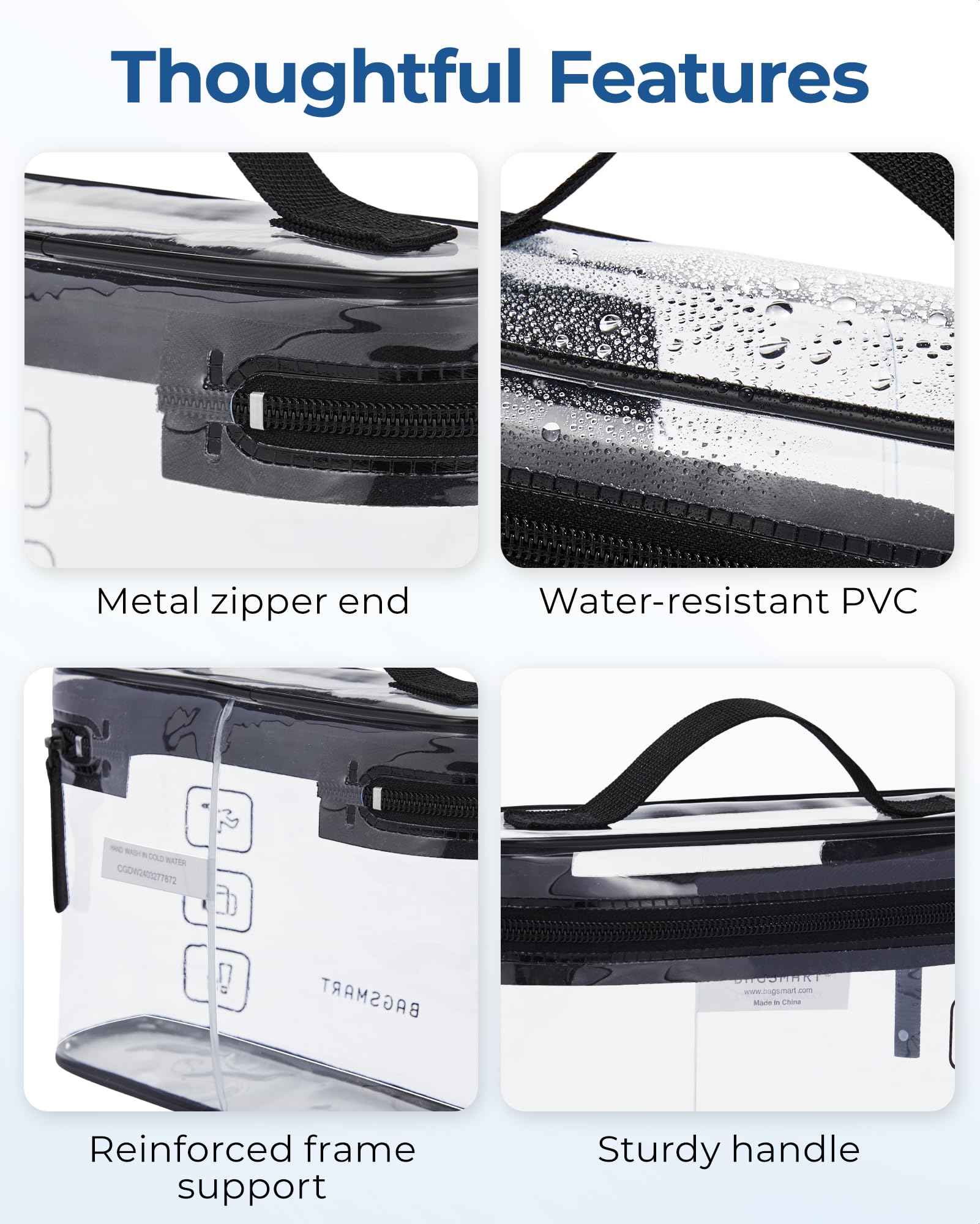 BAGSMART bolsa aprobada TSA 3-1-1 para seguridad rápida