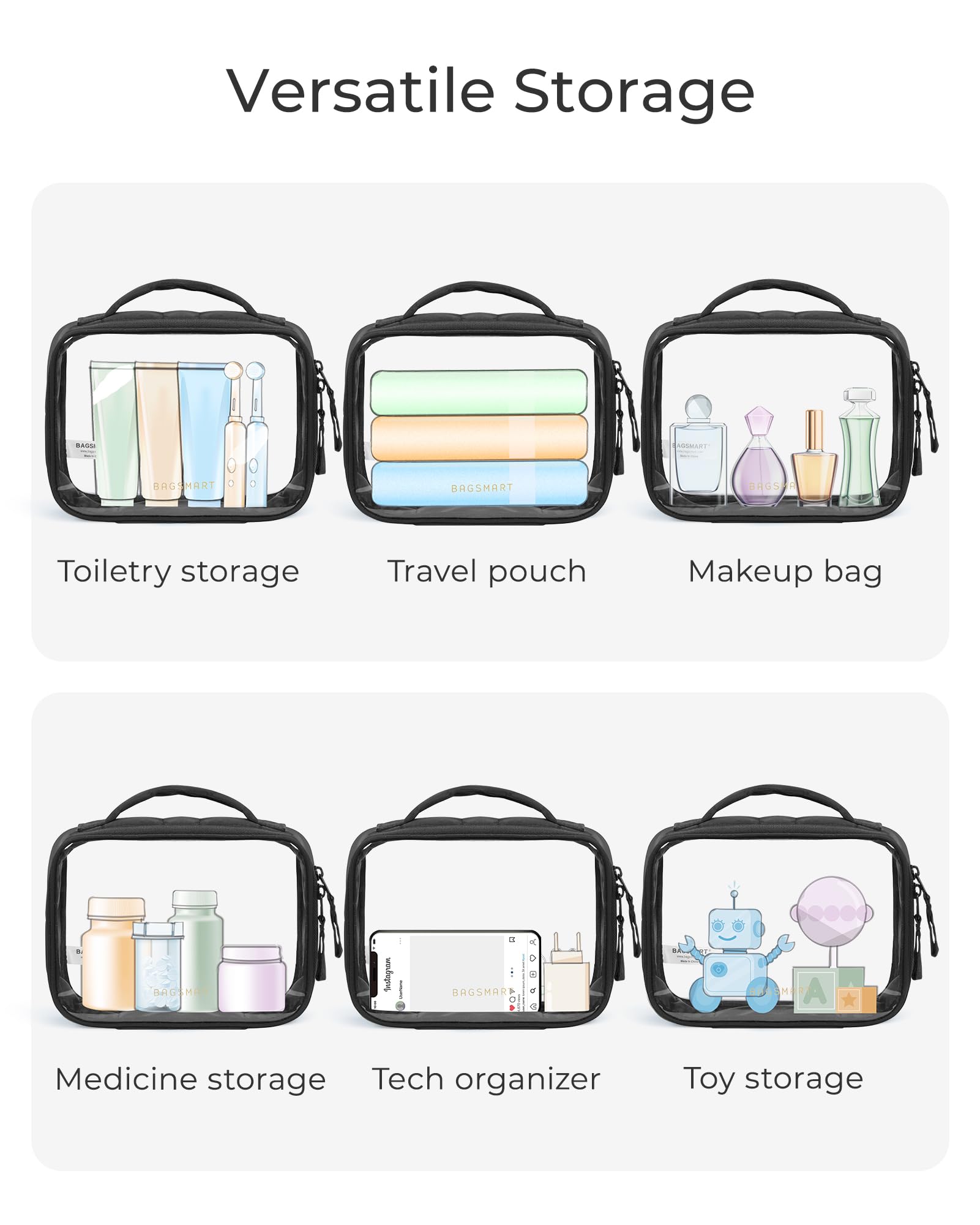 BAGSMART bolsa con asa suave para colgar y llevar cómodamente