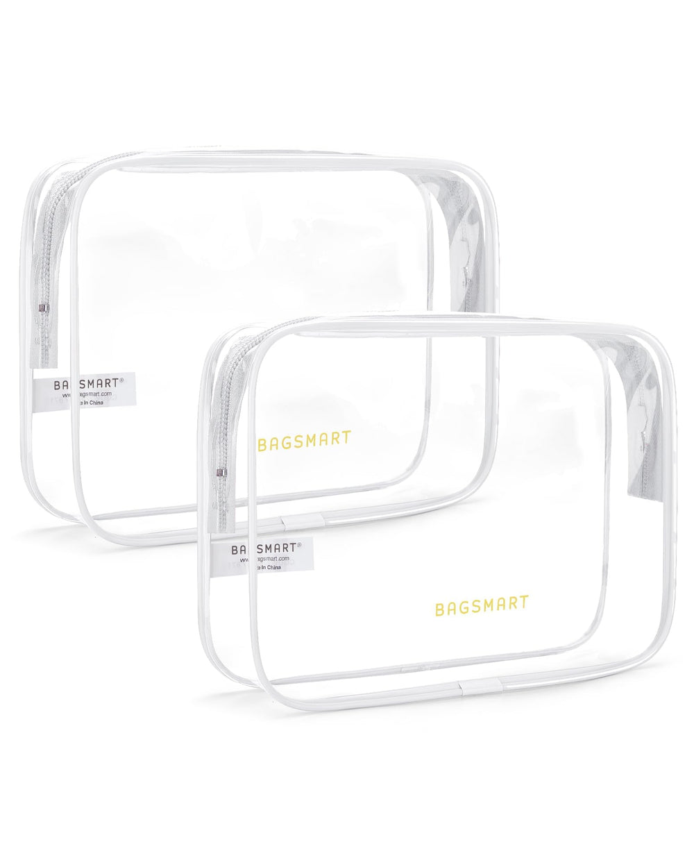 BAGSMART bolsa de aseo transparente de dos piezas ideal para cumplir la TSA en viajes