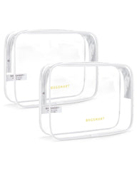 BAGSMART bolsa de aseo transparente de dos piezas ideal para cumplir la TSA en viajes