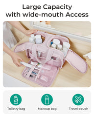 BAGSMART bolsa de aseo, apertura total para ver todo a la vez