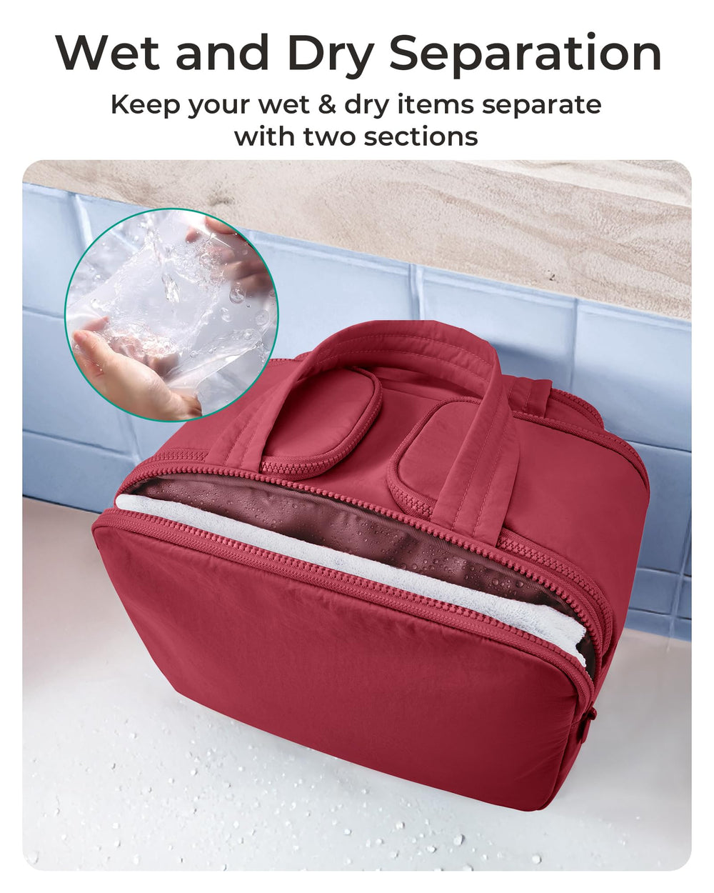 BAGSMART textura suave de Taslan para una bolsa ligera y elegante.