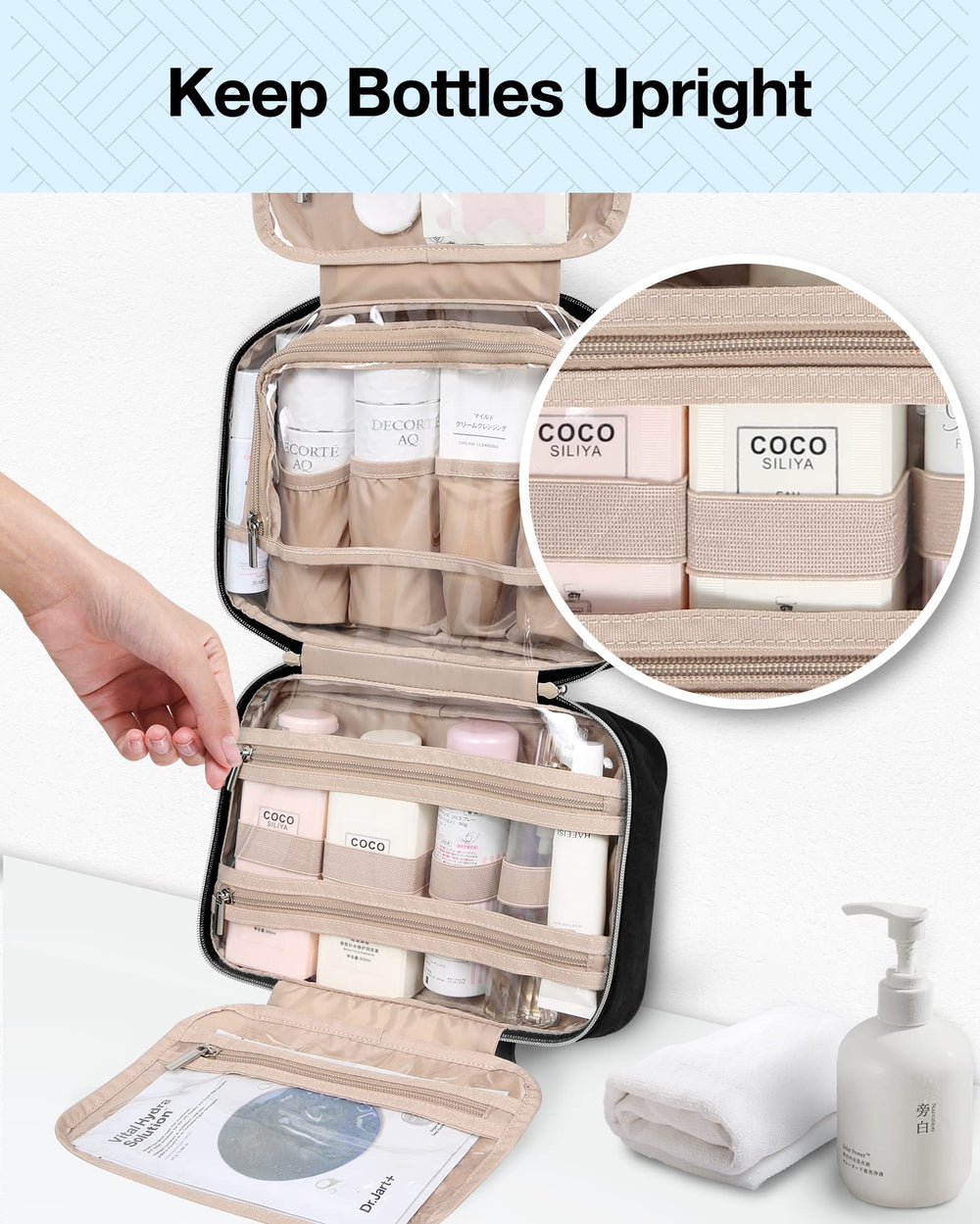 BAGSMART bolsa cosmética transparente TSA aprobada para seguridad