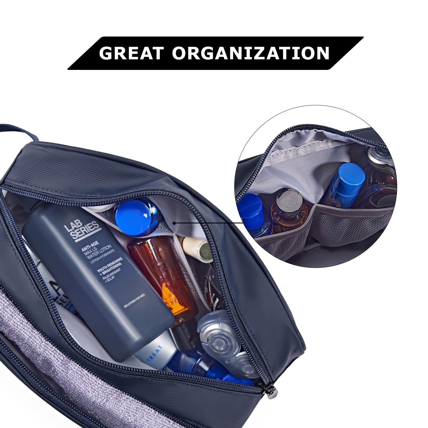 BAGSMART bolsa de aseo para hombres, capacidad grande, perfecta para familia.