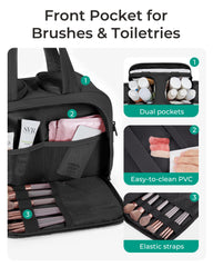 BAGSMART bolsa de aseo con cuatro compartimentos para organización.