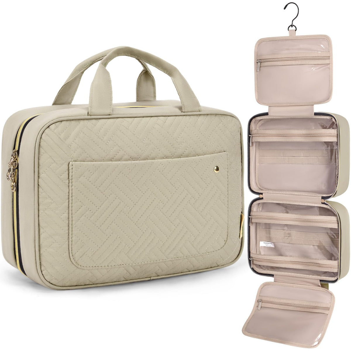 BAGSMART bolsa de toiletería colgante, ideal para ahorrar espacio al viajar.