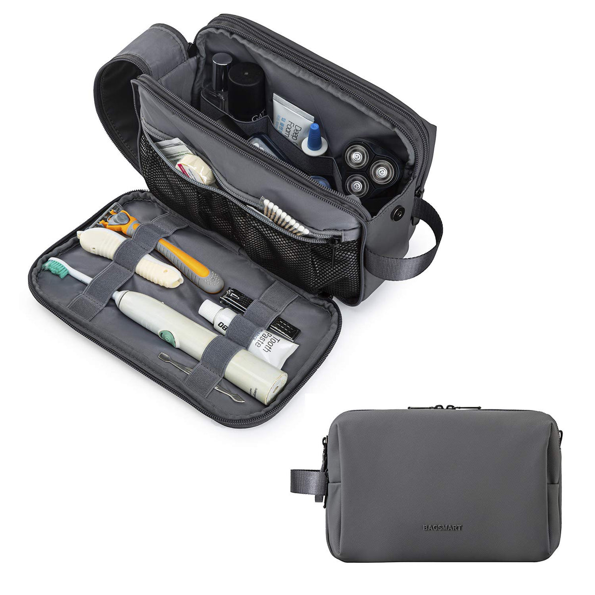 BAGSMART bolsa de higiene para hombre con gran capacidad, ideal para viajes.