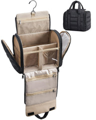 Bagsmart bolsa de higiene de viaje con apertura amplia para acceso rápido.