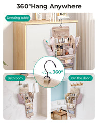 Bagsmart bolsa de higiene de viaje con bolsillo transparente para maquillaje.