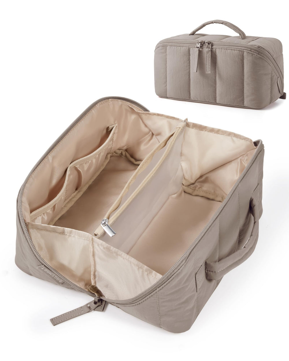 BAGSMART bolsa de maquillaje apertura total para acceso rápido a cosméticos