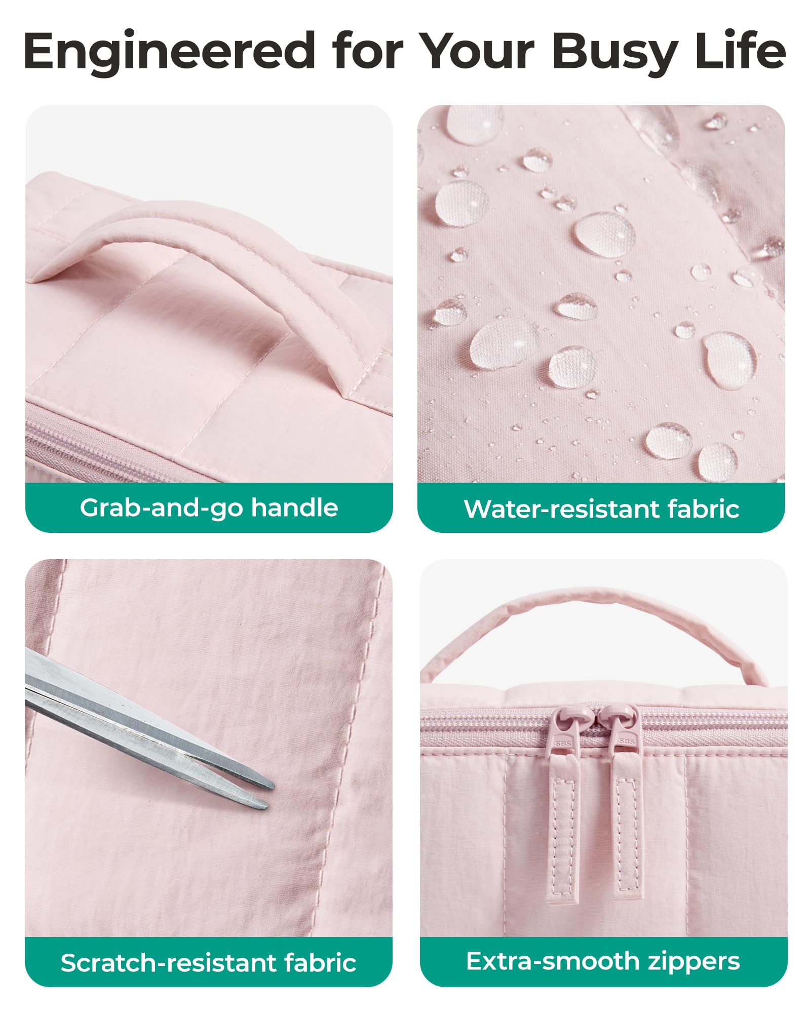 BAGSMART bolsa de viaje, gran capacidad para maquillaje y cuidado de la piel