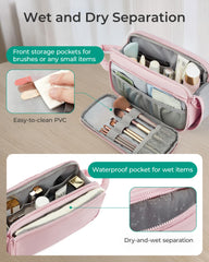 BAGSMART bolsa de viaje, compartimentos con correas para brochas y lápices.