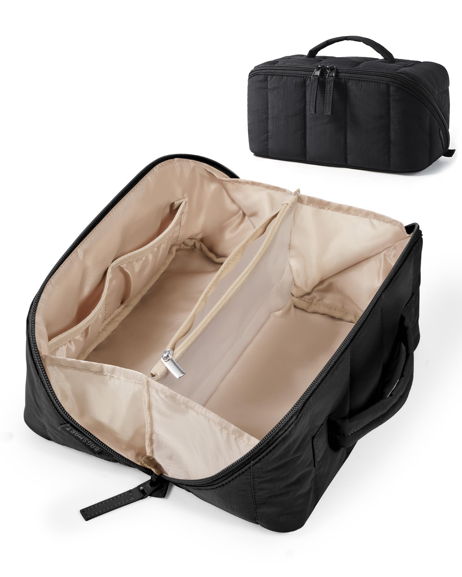 BAGSMART bolsa maquillaje de viaje, frontal, acceso rápido a cosméticos