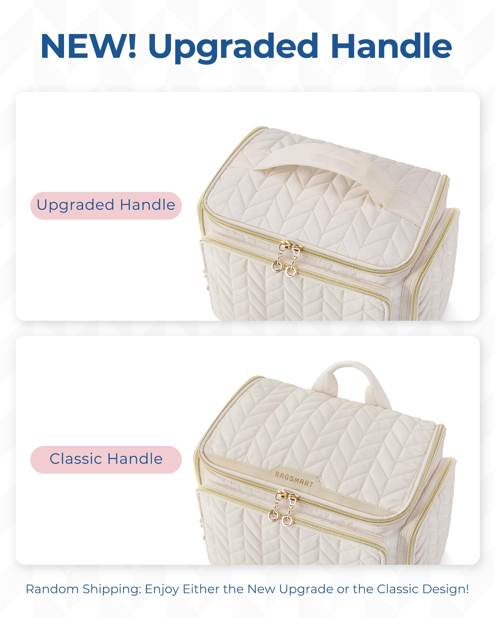 BAGSMART bolsillo frontal impermeable para líquidos y limpieza rápida.
