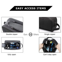 BAGSMART bolsillo trasero con elastico y cremallera para organizar cosméticos.