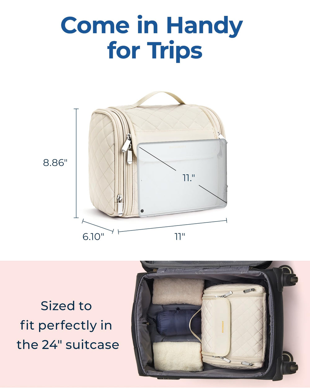 BAGSMART bolsillos transparentes para visibilidad rápida de artículos