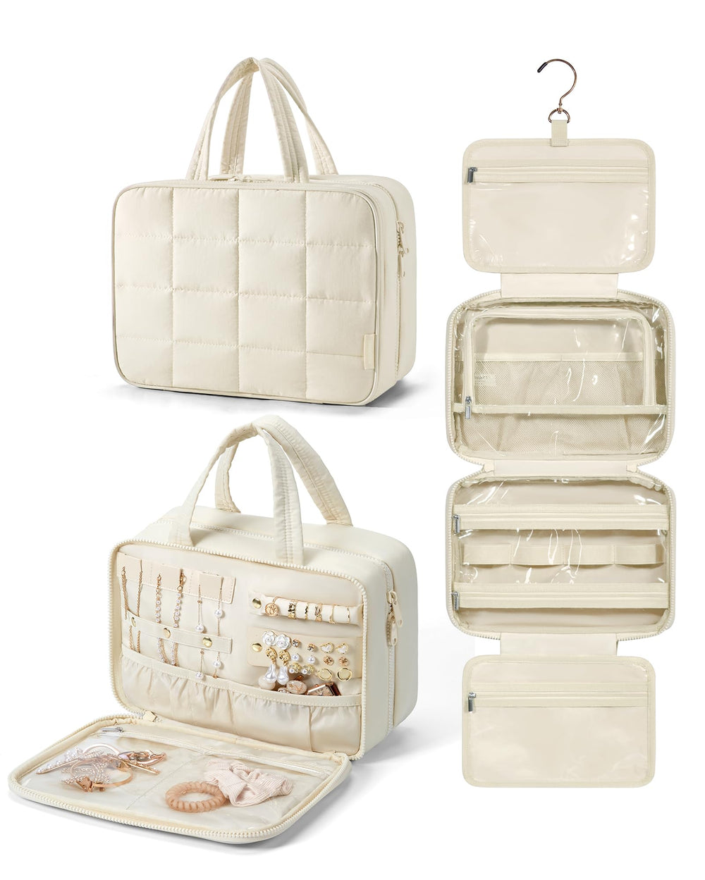BAGSMART bolso de aseo con organizador de joyas para viajes